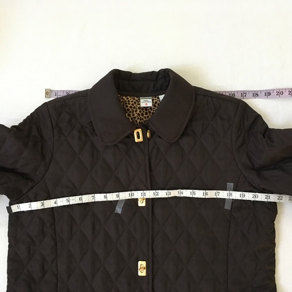 SAKS REAL CLOTHES Quilted Jacket Coat Brown Size 8 - Picture 7 of 8